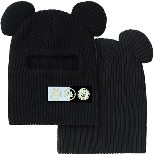 Stillz Mask by Jose Wong - Full- Face Rib-Knit Beanie for Men and Women - One Size Fit - Black