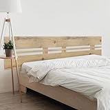 DHOME Cabecero de Madera reciclada DM Horizontal Ancho Cama Palets Herrajes incluidos (180cm Dual Horizontal Ancho, Cambrian)