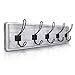 HBCY Creations Rustic Coat Rack - Wall Mounted Whitewash 24" Entryway Coat Hooks - 5 Rustic Hooks, Solid Pine Wood. Perfect Touch for Your Entryway, Kitchen, Bathroom. (Whitewash)