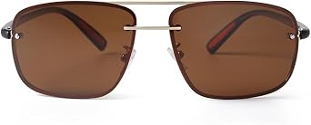 Ultra Lightweight Polarized Square Aviator Sunglasses for Men Women Trendy Fashion Double Bridge Pilot Sun Glasses