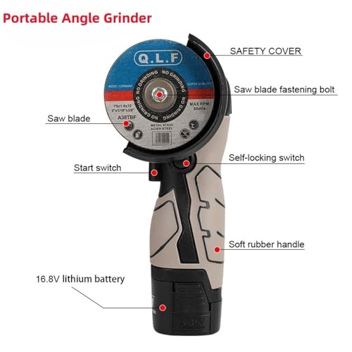 Amoladora angular portátil batería 16,8V mini cortadora eléctrica pulidora inalámbrica 7