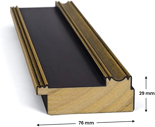 Frame My TV Deco TV Frames - Antique Gold & Black Smart Frame Compatible ONLY with Samsung The Frame TV (50", Fits 2021-2025 Frame TV) - Thumbnail 4