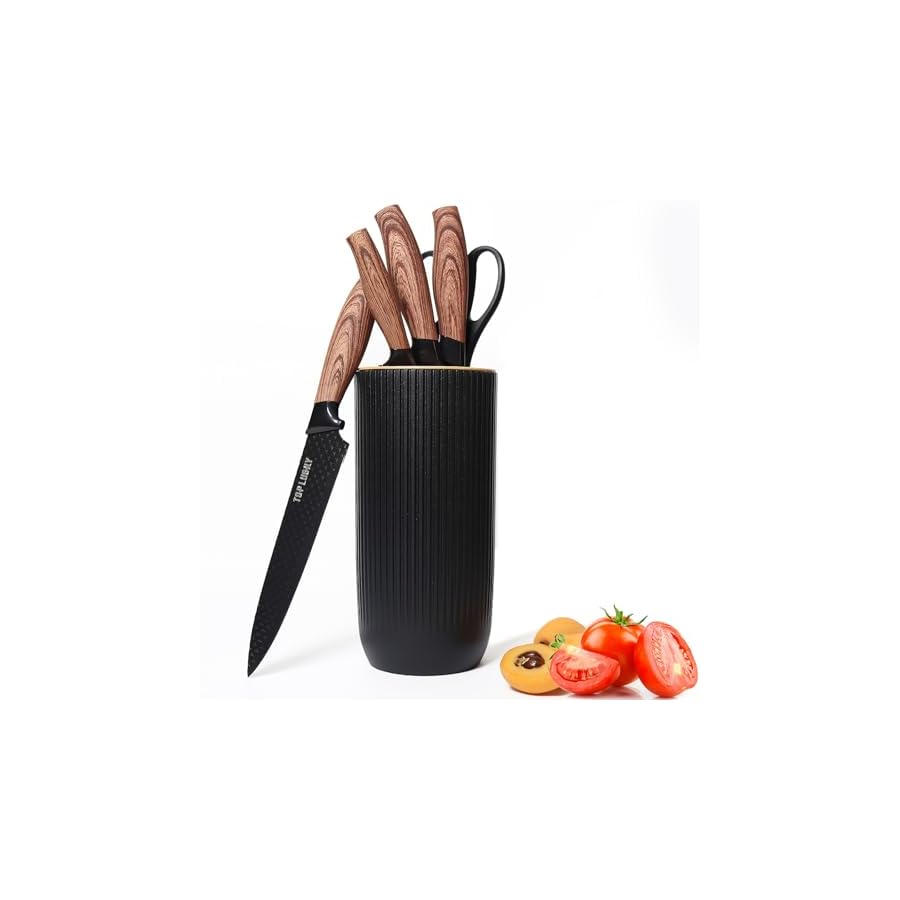 Knife-Set-6-Piece-Versatile-Kitchen-Knife-Set-Black-Sharp-Knife-Sets-for-Kitchen-with-Block-Professional-Chef-Knife-Block-Set-Anti-Rust-Stainless-Steel-Knives-Set-for-Kitchen-Space-Saver-Knives-Set Knife Set, 6-Piece Versatile Kitchen Knife Set Black Sharp Knife Sets for Kitchen with Block Professional Chef Knife Block Set, Anti-Rust Stainless Steel Knives Set for Kitchen, Space Saver Knives Set