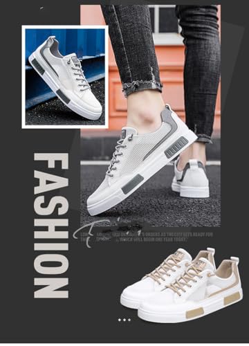 Men's Comfortable Lace Up Mesh Breathable Skateboard Shoes Lightweight Low Top Sneakers Casual Athletic Walking Shoes 5