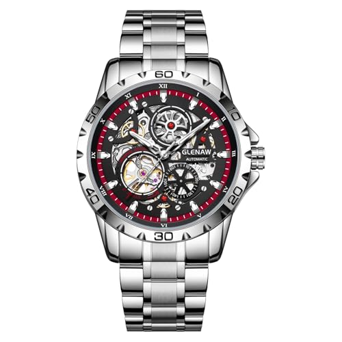 GLENAW Skeleton Automatic Watches for Men