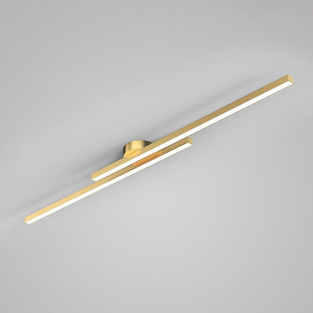 Lámpara de Techo Larga Moderna Tira, Plafón Lineal LED Semiempotrado Minimalista Geométrico Luz de Techo para Pasillo Entrada Corredor