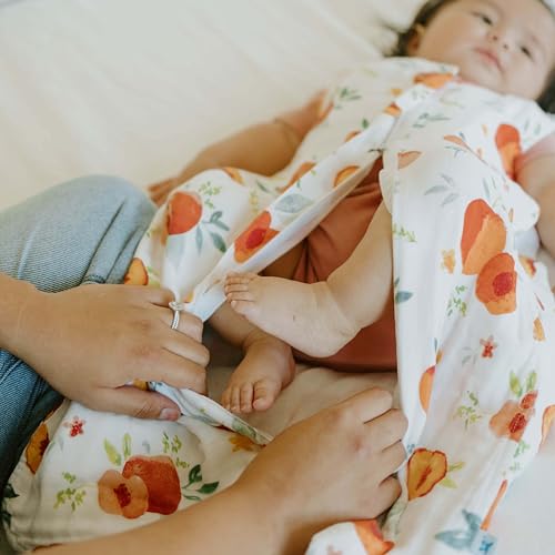 Image of Little Unicorn 0-6 Month Premium Muslin Sleep Sack 1.1 TOG | Soft & Breathable Muslin Cotton for safer sleep | 2 way zipper (Georgia Peach)