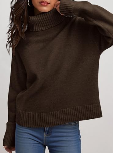 PRETTYGARDEN Womens Turtleneck Long Sleeve Sweater 2025 Fall Trendy Loose Fit Casual Tops Chunky Knit Pullover Sweaters3