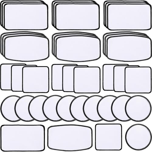 iFForce 40 PCs Sublimation Blanks Patches - Large Iron-on Patch with Black Border - Exquisite Fabric Patches for DIY Hats Backpack T-Shirt Project (Mixed)