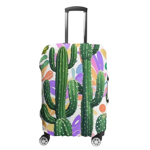 Cactus And Other Patterns Printed Luggage Cover Protector, Fits 18-32 Inch Luggage