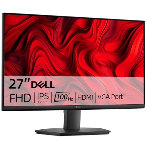 Image of Dell 27 inch Monitor, FHD (1920 x 1080), 100Hz, IPS Panel, AMD FreeSync, 5ms, VESA, Low Blue Light, Flicker Free, Anti-Glare, HDMI & VGA, Comfortview Plus, Ultra-Thin bezels, Tilt Adjustment, Black