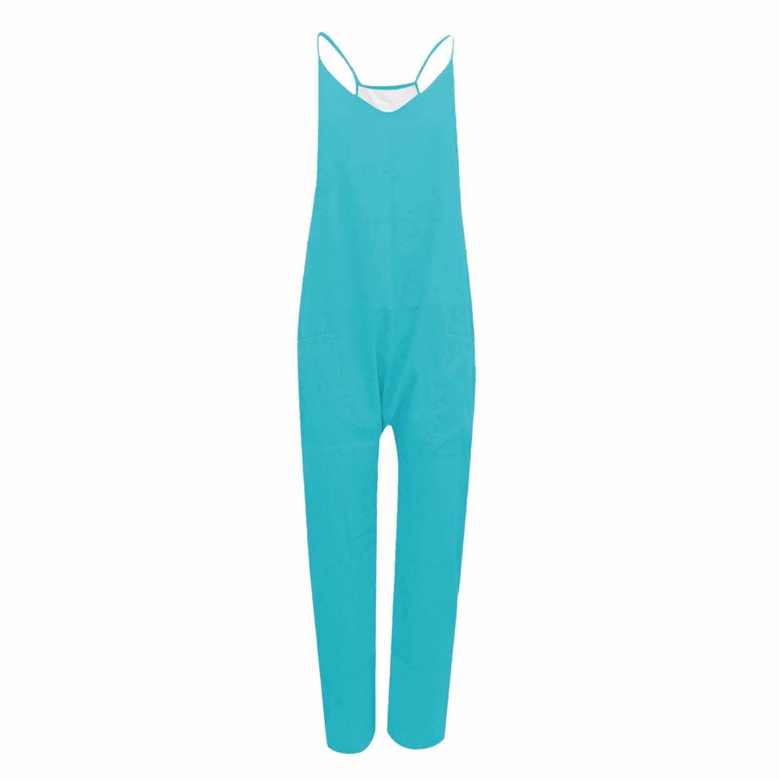 Peto para mujer, de verano, ligero, holgado, informal, con bolsillos