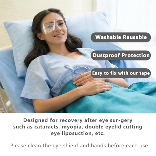 Transparenter Augenschutz, Med Cataract Chirurgie-Abdeckung, belüftet, mit festem Klebeband für postoperative Erholung, 1 Stück