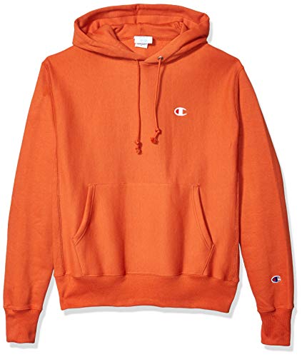 Champion LIFE Men's Reverse Weave Po Hood-Small Left Chest C, Burnt Orange, Large
