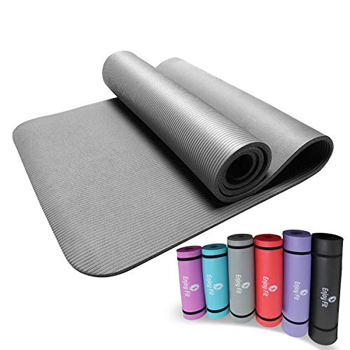 NBR Yogamatten Sportmatten Fitnessmatte 185 x 80 cm Grau Cover