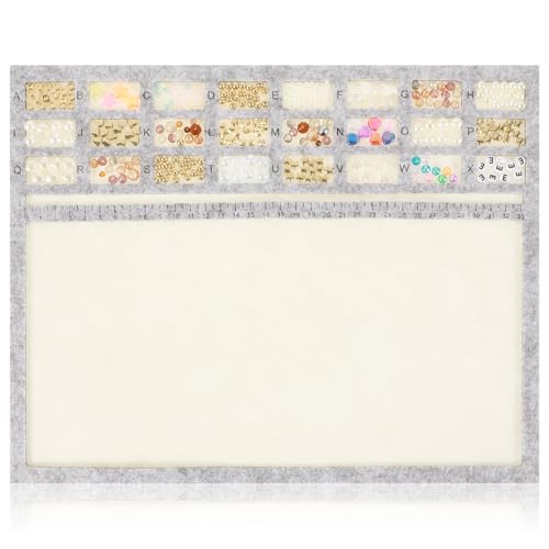 Opiniones y reviews de Telares para abalorios favoritos de las personas. 44 Tapete de abalorio para hacer joyas, tapete rectangular de fieltro de 14 x 11 pulgadas, con escala alfabética y centímetro, tablero de abalorio antideslizante para manualidades...