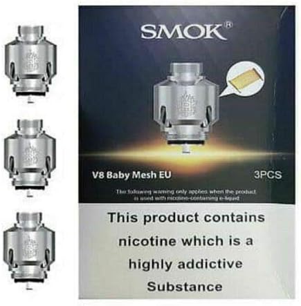 SMOK TFV8 Baby Beast M2 EU | Q2 EU | & Mesh EU Edition | Replacement Beast Coils Filter Coilheads for Smok Veneno Resa S-priv Tanks - No Nicotine Item (MESH EU)