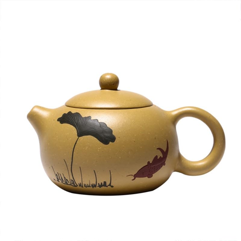 Tetera de Arcilla Morada Hecha a Mano con Filtro de Bola de 200 ml, Ideal para Ceremonias Chinas, té Suelto, Tetera de cerámica Multifuncional (Talla única).
