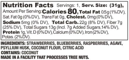 Miniatura 6 de Garden Bar Wildberry Fruit  Cecina de cuero de frutas naturales saludables  Sin gluten, vegano, sin OMG, aperitivo alto en fibra  6 unidades