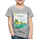 Spreadshirt Janosch Günter Tigerente Oh Happy Day Am See Kinder Premium T-Shirt, 110-116