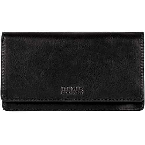 Portefeuille long en cuir Time Resistance un cadeau d'artisanat italien d'exception