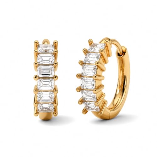 Image of PALMONAS Gold Stone Studded Hoop Earring for Women - Gift for Girls & Women | Waterproof & Anti-Tarnish Earrings