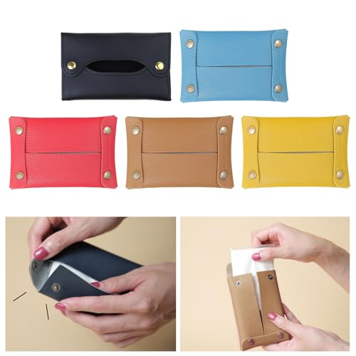 Haiki Praktischer Taschentuchhalter, Aufbewahrungstasche, Mehrzweck-Tücherbox, Spender, weiche PU-Ledertaschen für Badezimmer