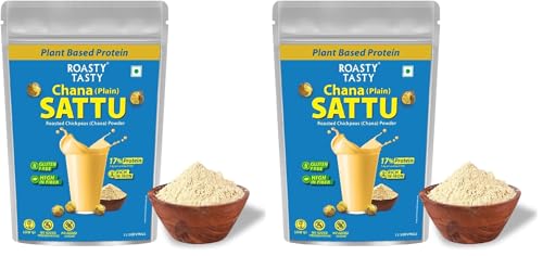 Image of Roasty Tasty Chana Sattu Powder | High in Protein | Chana Flour | Energy Booster | Healthy Food | Roasted Chana | Sattu Atta | 500 gm (Pack of 2)