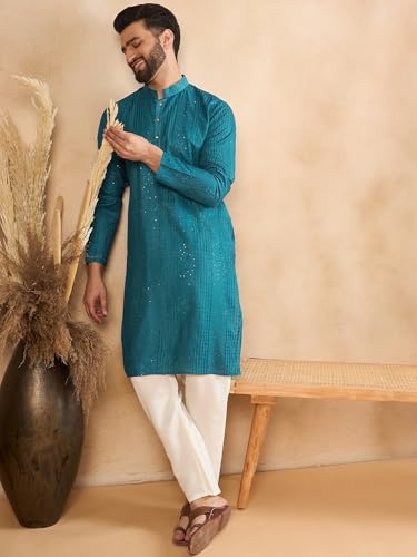 Image of Amazon Brand - Tavasya Men Linen Traditonal Regular Kurta