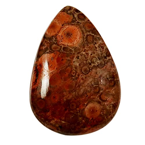 Jaspe Coquelicot cabochon poire de 21,45 Cts, cadeau pour créateur