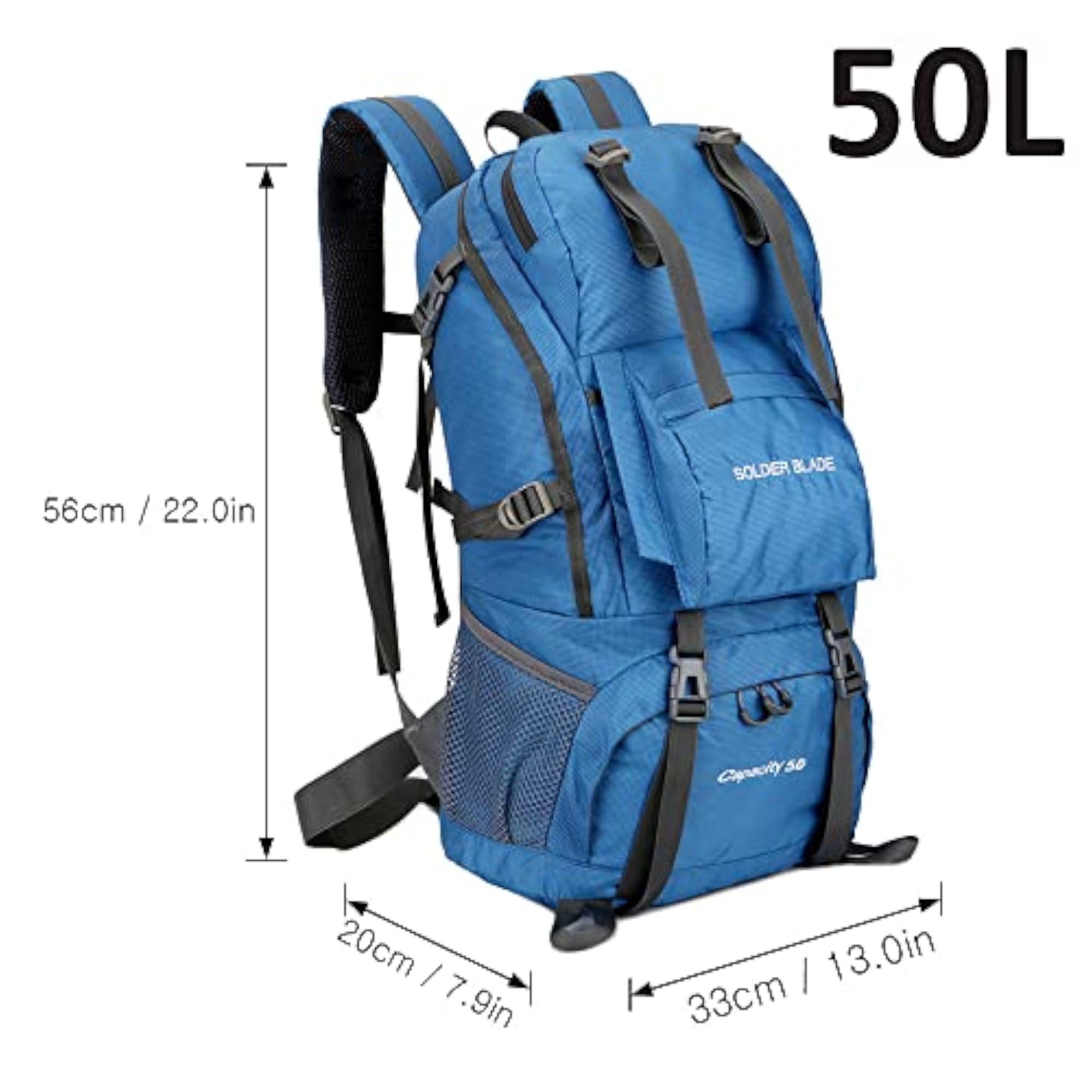 50L Mountaineering Backpack Waterproof Outdoor Running Bag