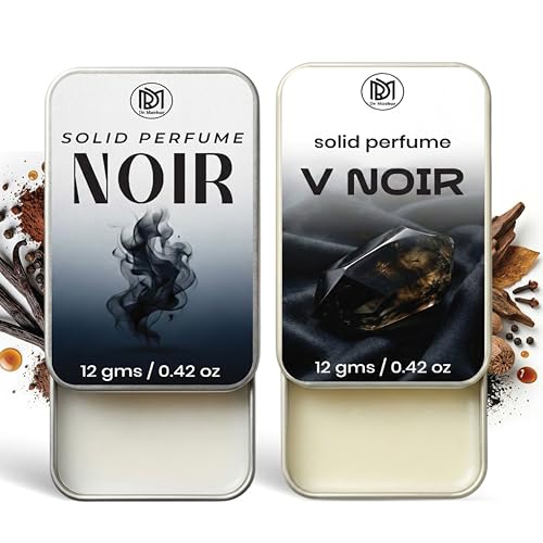 Image of Dr.Mashur Solid Perfume |V Noir&Noir Alcohol Free Wax Perfume Balm, Long Lasting | Pocket Tin 12g, Pack Of 2| Non Greasy Smooth Glide, Travel Friendly Men And Women
