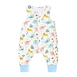 WYTbaby Baby Sleeping Bag With Legs 0.5 Tog Summer Sleeping Bag Baby 100% Cotton Sleeveless Toddler Sleeping Bag For Boys And Girls,80cm/2-3 years