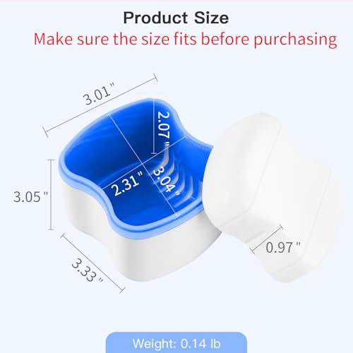 Annhua Partial Denture Case Retainer Cleaner Case, Large Retainer Cleaning Case with Strainer, ABS Travel Denture Cups for Soaking Dentures and False Teeth - Blue - Thumbnail 4