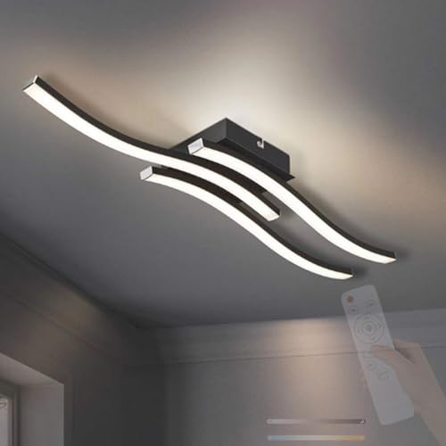 Plafonnier LED moderne courbé en fer et silicone haute finition