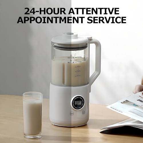 Nussmilchbereiter, 1500 ml Sojamilch und Hafermilchmaschine, 24-Stunden-Verzögerungs-Timer, automatische Reinigung, geräuscharm für Sojamilch, Suppen, Säfte