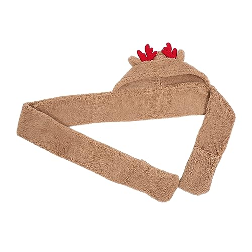 Hooded Antler Hat with Scarf for Women Warm Woolen Beanie and Neck Warmer Soft and Cozy for Durable - Main Image