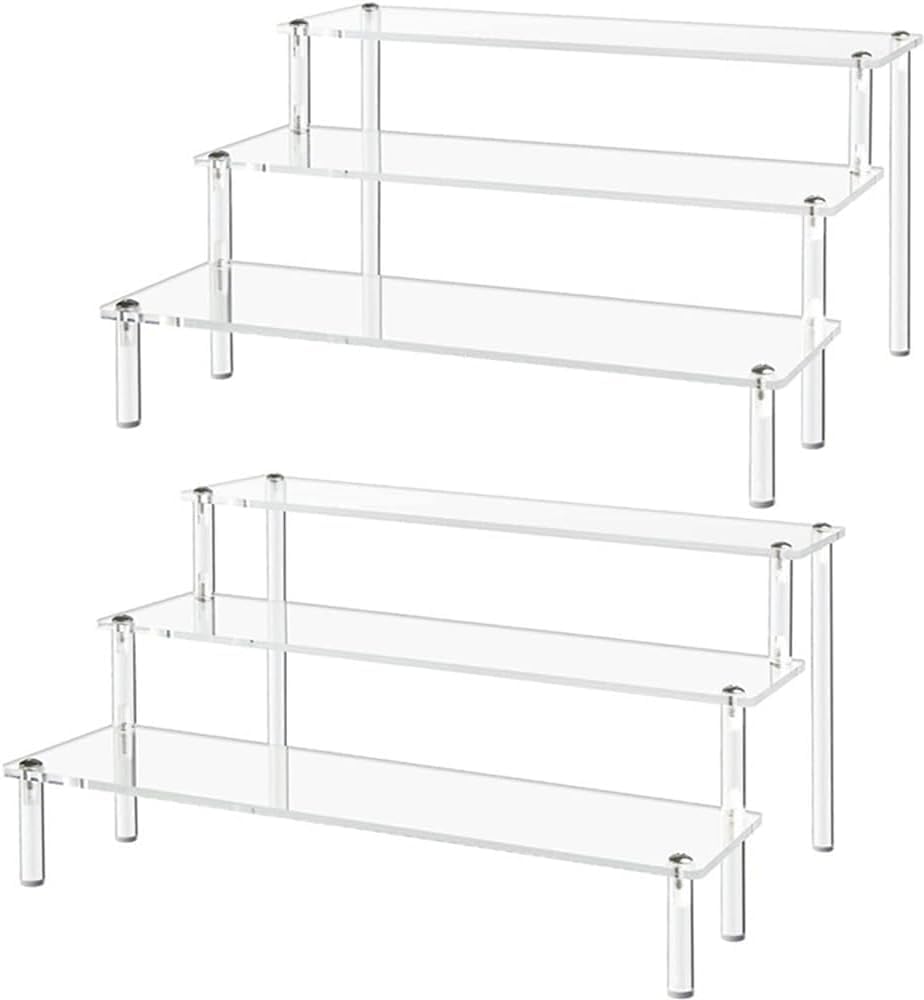 Amazon.com: Gonice 3 Tier 2PCS Acrylic Display Riser, Clear Cupcake ...