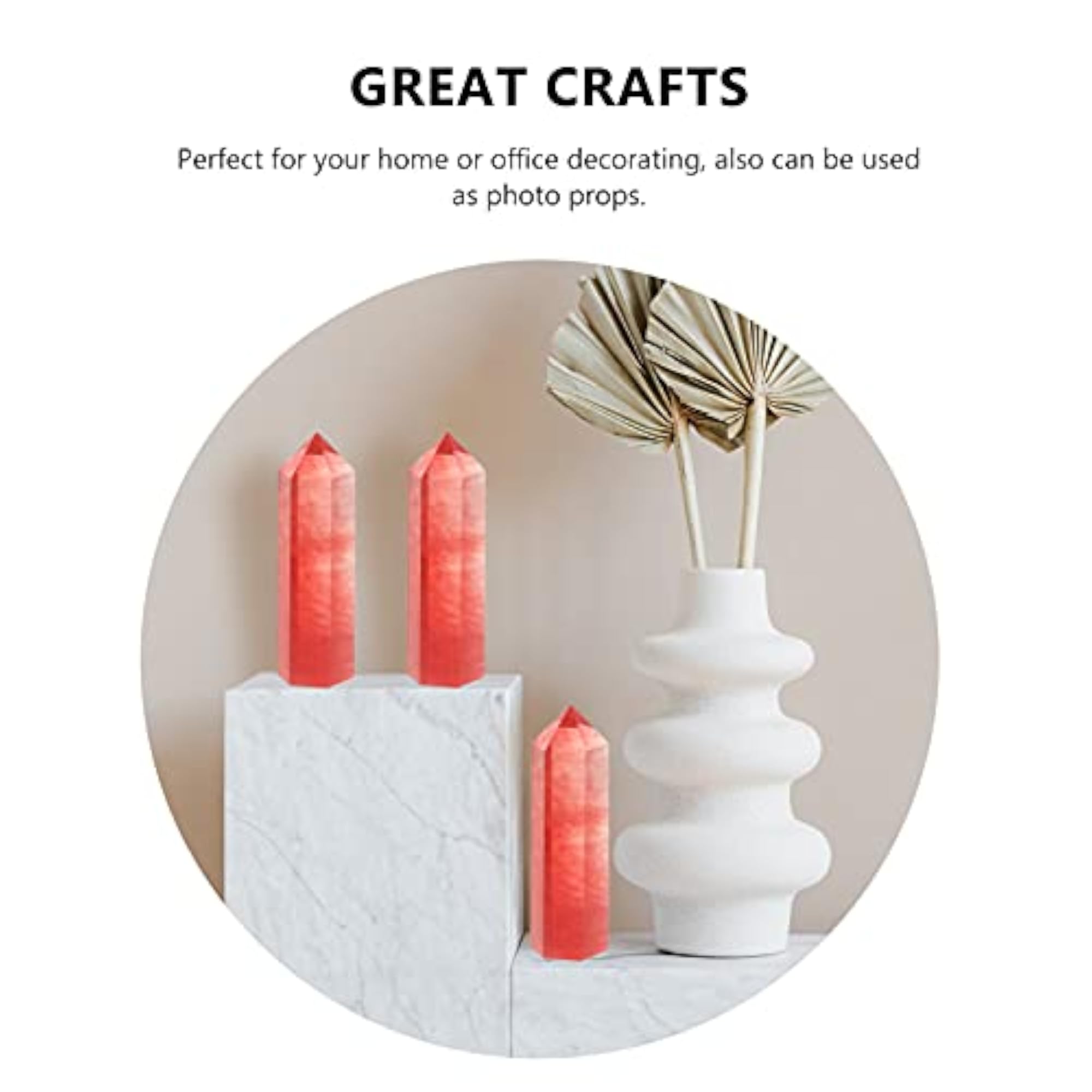 UniMarket Natural Healing Chakra Crystal Column with Hexagonal Wands