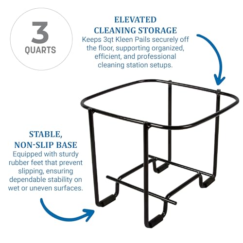 San Jamar Kleen-Pail® Vinyl Coated Stainless Wire Stand Only (for 3 Qt Pro Bucket) Black by San Jamar - Used condition - Image 2