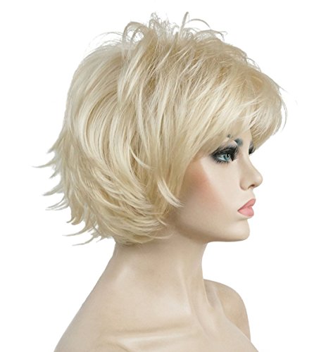 Lydell Short Layered Shaggy Wavy Full Synthetic Wigs (613 Blonde)