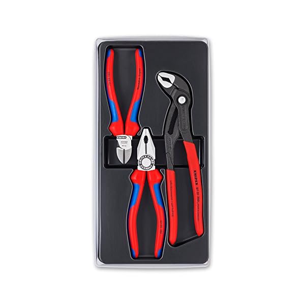 KNIPEX Bestseller-Paket 00 20 09 V01 (SB-Karte/Blister), Mehrfarbig & 26 12 200 Flachrundzange mit Schneide… – Bild 3