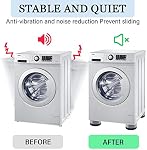 Washing Machine Foot Pads for Anti Vibration & Anti Walk Washer and Dryer Anti Slip Shock Absorber and Noise Cancelling Washer Machine Support Washer Machine Stand Stabilizer Set of 4(Grey)