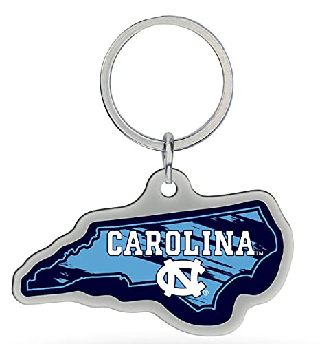 Rico Industries NCAA North Carolina Tar Heels State Shape Keychain
