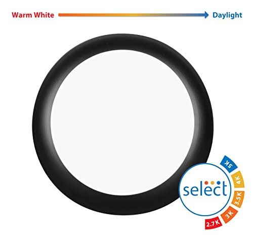 Image of NICOR Lighting RSD Selectable 5 /6 in. Black Surface Mount LED Downlight (RSD561120SBK)