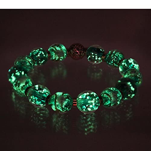 ARTSY Crafts Glow in The Dark Firefly Beads Bracelets, Ocean Blue Luminous Murano Glass Beads Jewelry Mermaid Crystals Healing Inspirational Bracelet Bangle3