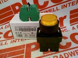 OPTIMATION INC GCX3213-120 FULL VOLTAGE., PLASTIC, EXTENDED, IP65, AUTOMATIONDIRECT PUSHBUTTON, OPERATOR: YELLOW, PLASTIC BEZEL, PLASTIC BASE, 30MM, MOMENTARY, 120 VAC/VDC, ROUND, 22MM, (1) N.O. CONTA