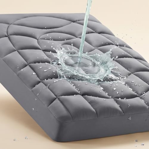 Unikome King Mattress Pad Waterproof Ergonomic Quilted for Back Pain Relief