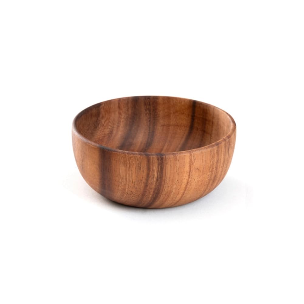 CTRLZS Wooden Salad Bowl Round Dessert Displays Serving Trays Fruit Food Salads Snack Soup Bowl for Home Coffee Shop C