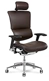 X-Chair X4 Executive Chair, Brown Leather with Headrest